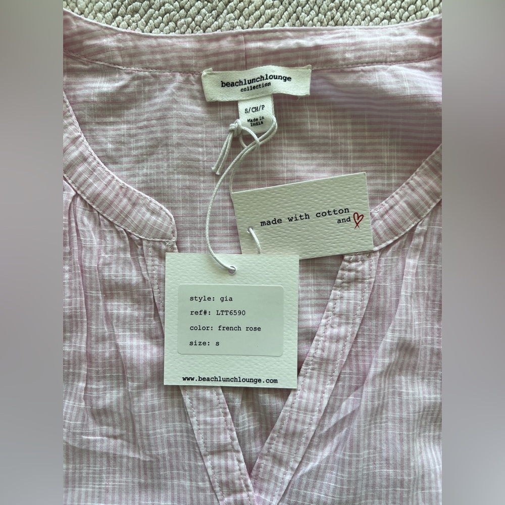 BeachLunchLounge Gia Top - Button Down Shirt - French Rose - Size: Small - Picture 6 of 13